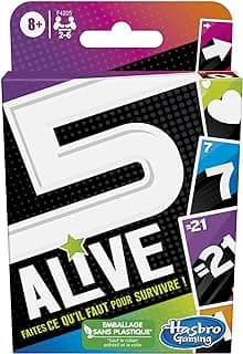 Hasbro Gaming 5 Alive, Jeu de Cartes pour Enfants, Jeux de Famille, à Partir de 8 Ans, Multijoueur 2 à 6 Personnes, Jeux de Société Voyage