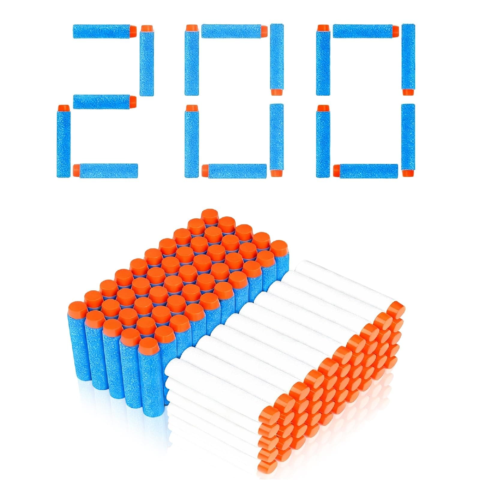 Nerf Balles Nerf, 200 fléchettes Nerf, 7,2 cm Balles Pistolet Jouet ParaNerf Series Blasters, Fléchettes en Mousse de Recharge, NerfDarts pour Blaster, Cadeau de fête