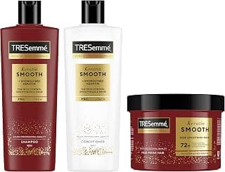 TRESemmé Shampooing, Après-shampooing & Masque Keratin Smooth Routine de soins capillaires avec kératine hydrolysée 400 ml + 400 ml + 440 ml 3 pièces