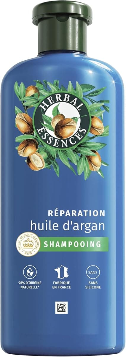 Herbal Essences Argan Oil Repair Shampoo 250ml Damaged Hair Intense Nutrition for Soft and Smooth Hair Natural Origin Ingredients*, Silicone-Free, Vegan