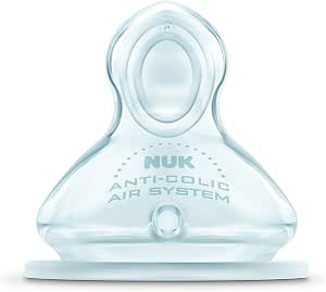 Nuk - 80602474 - First Choice + Nipples XL Milk with Cereals 6-18 Months Size 2, Transparent, Set of 2