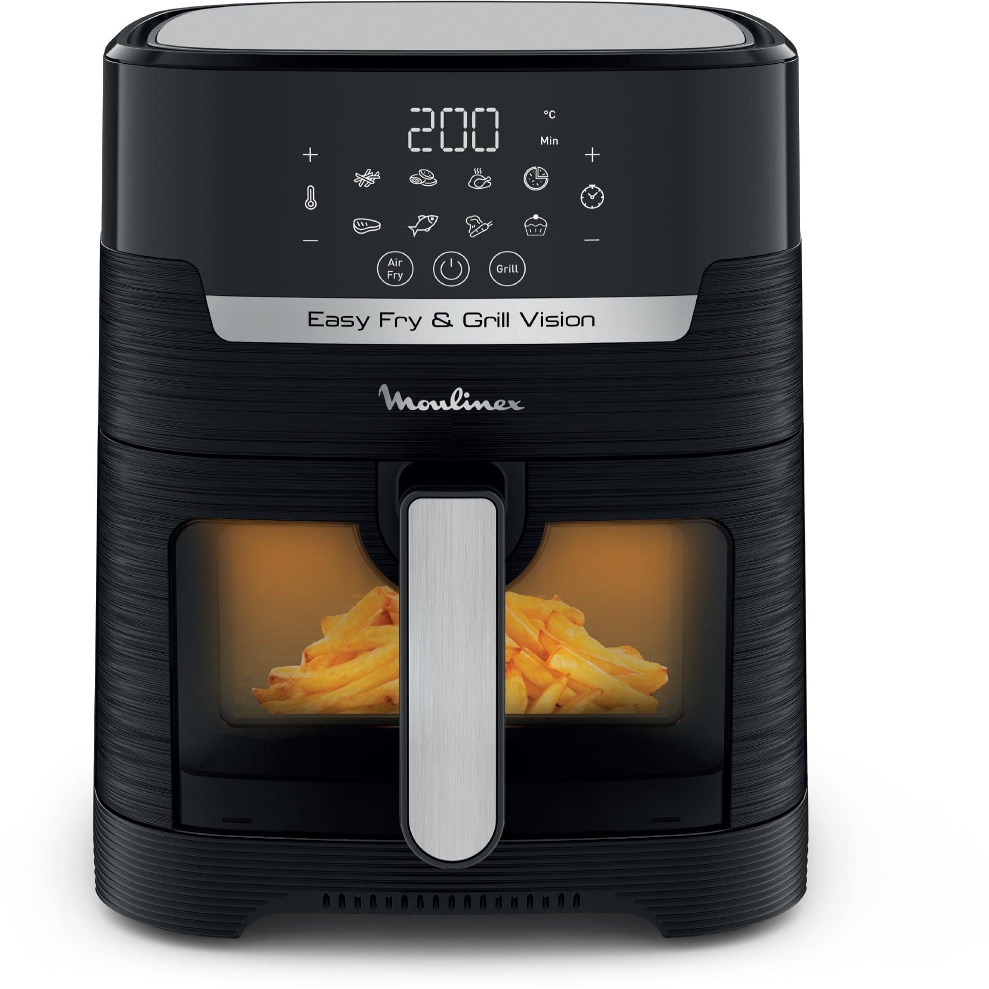 Moulinex Friteuse sans huile + Gril, Fenêtre amovible, Capacité XL 4,6 L, Jusqu'à 6 personnes, Air Fryer, Écran tactile, 8 programmes automatiques, Easy Fry & Grill Vision, EZ506820 - Image 3