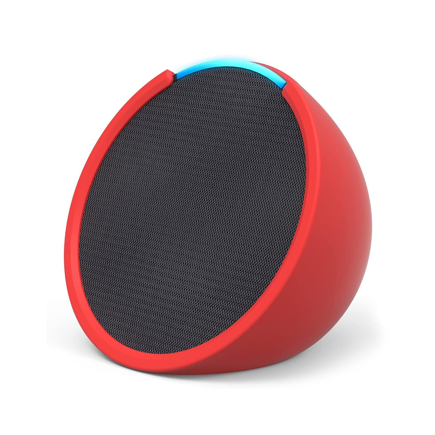 Echo Pop | Enceinte connectée Bluetooth compacte au son riche, avec Alexa | Anthracite+ housse « Made for Amazon » pour Echo Pop (Modèle 2023), Rouge - Image 4