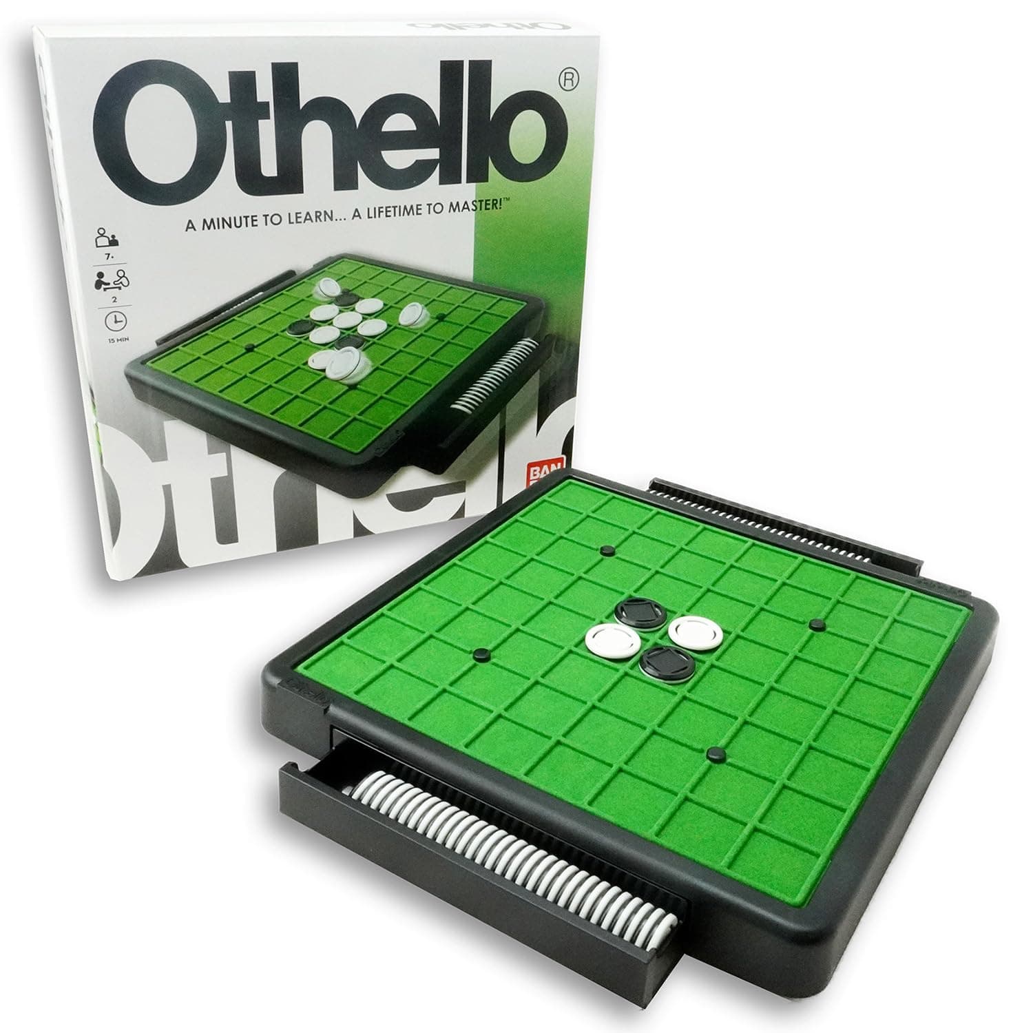 BANDAI - Othello - Classic Board Game - Strategy and Thinking Game - Board Game 2 Players - Game Duration 15/20 min - Children's Toy 7 Years and Above - MH80052 - Image 1