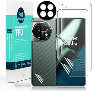 Ibywind Protecteur d'écran pour Oneplus 11 5G (6.7"),2 films en TPU souple,1 protecteur d'objectif de caméra,1 film en fibre de carbone Lecteur d'empreintes digitales,facile à installer