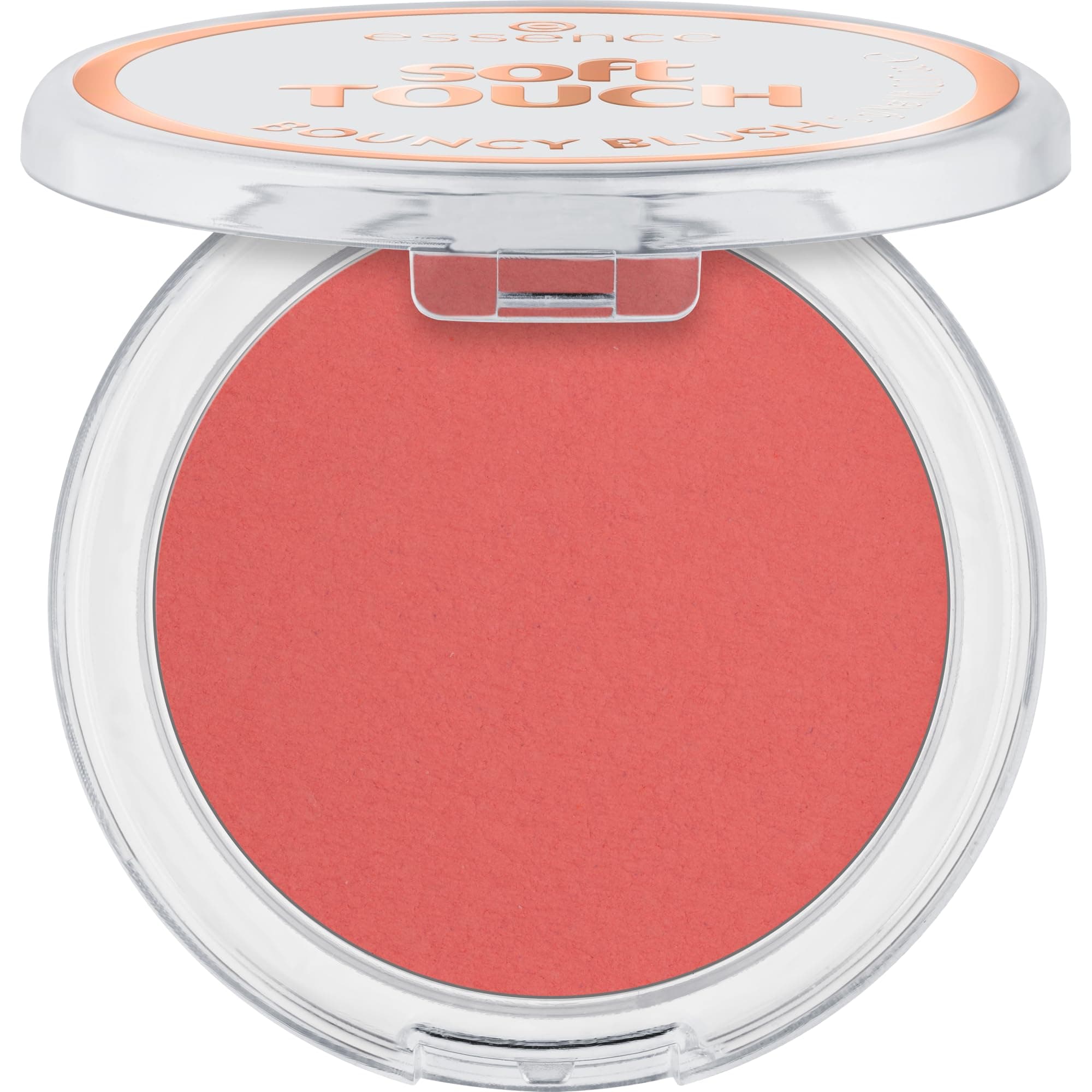 essence soft TOUCH BOUNCY BLUSH 30 exotic daisy, cream-to-powder blush, vibrant coral shade, matte finish, soft and caring texture, 5 g