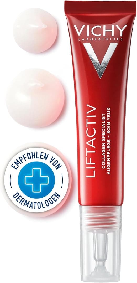 Vichy, LiftActiv, Anti-Aging Eye Care, Pro-Collagen Complex, Enriched with Niacinamide and Vitamin C, Fragrance Free, Sensitive and Mature Skin, 15 ml - Image 1