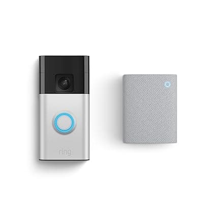 Ring Ring Sonnette vidéo sans fil (Battery Video Doorbell) + Chime (3e gén.) | sonnette-caméra de surveillance à installer soi-même | Vidéo plan moyen, installation facile | Essai de 30 jours à Ring Home