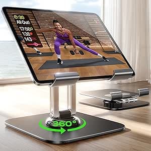 LISEN Tablet Stand for iPad Pro, Tablet Desk Accessories for Touch Tablet, Desk Accessory Holder Tablet Fits 4.7-11 Inch Tab Samsung 2025 iPad Mini 7 Inch for Christmas Gifts