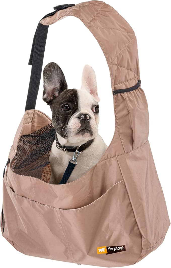 Ferplast Safari Cat Carrier Bag, Dog Transport Bag, Cat Carrier, Adjustable Shoulder Strap, Safety Strap, Washable, Max 5 kg, 47 x 17 x H 28 cm