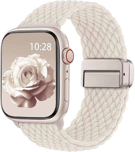 Braided Bands Compatible with Apple Watch Band 38 mm 40 mm 41 mm 42 mm 44 mm 45 mm 46 mm 49 mm Women Men, Magnetic Elastic Nylon Clasp for iWatch Series 11 10 9 8 7 6 5 4 3 2 1 SE Ultra 3/2/1