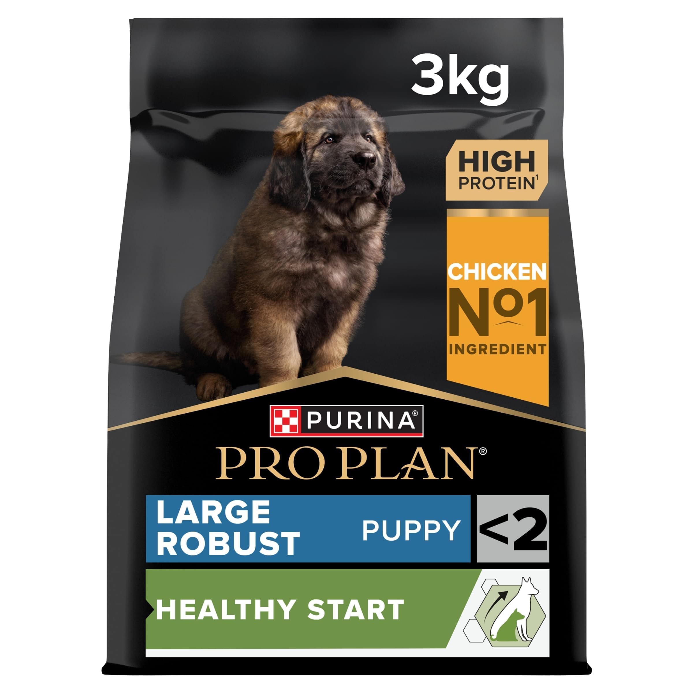 PURINA PRO PLAN | Healthy Start | Heavy Duty Large Size Puppy Food | Strengthens Puppy's Natural Defences | Rich in Chicken | Bag | Pack of 4 x 3 kg