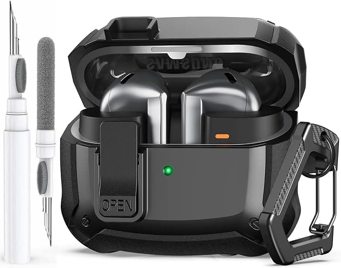 AhaStyle Samsung Galaxy Buds3/Buds3 Pro/Buds 3 FE (2025) Case with Secure Locking Clip Protective Shockproof Case Cover with Cleaning Kit Compatible with Samsung Galaxy Buds3 Series - Image 1