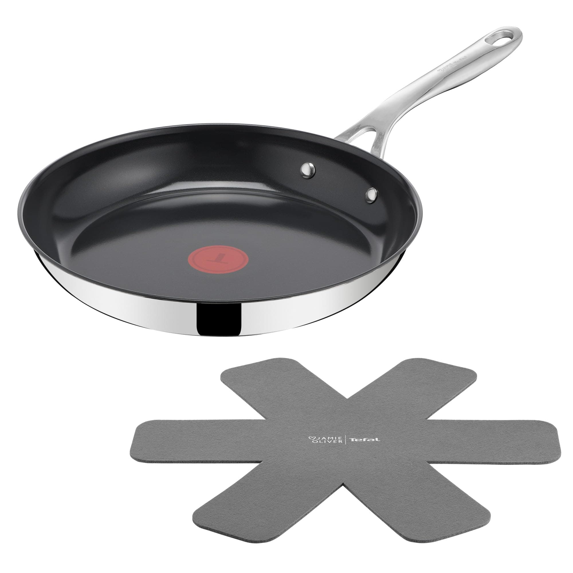 Tefal Jamie Oliver by Tefal Direct Cook H8802S34 Frying Pan 28 cm Ceramic Non-Stick Coating Stainless Steel
