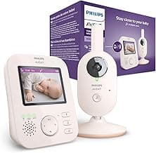 Philips Avent Philips Avent SCD881/05 Advanced Video Baby Monitor with Camera and Coral Cream Audio, 7 cm Screen, 2.75 Inch Screen, 2.75x2 Zoom, Night Vision, Two-Way Audio, Lullabies