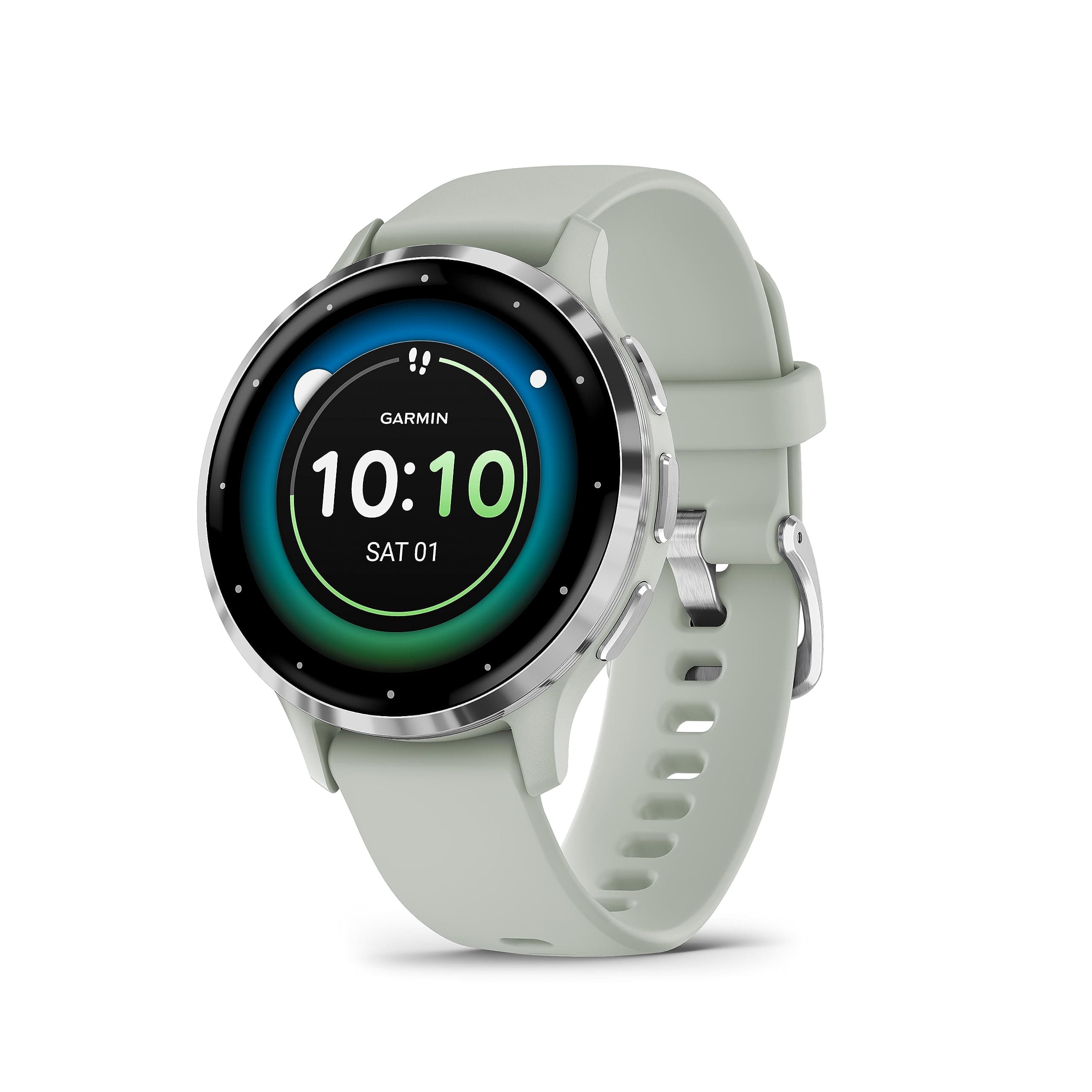 Garmin Venu 3S - Montre connectée GPS Sport et santé - Silver avec Bracelet Vert Sauge - Image 9