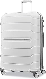 Samsonite Freesform Rigide Extensible avec roulettes Doubles pour Adulte Unisexe, Blanc, Checked-Large 28-inch, Freeform Hardside Extensible avec roulettes Doubles rotatives