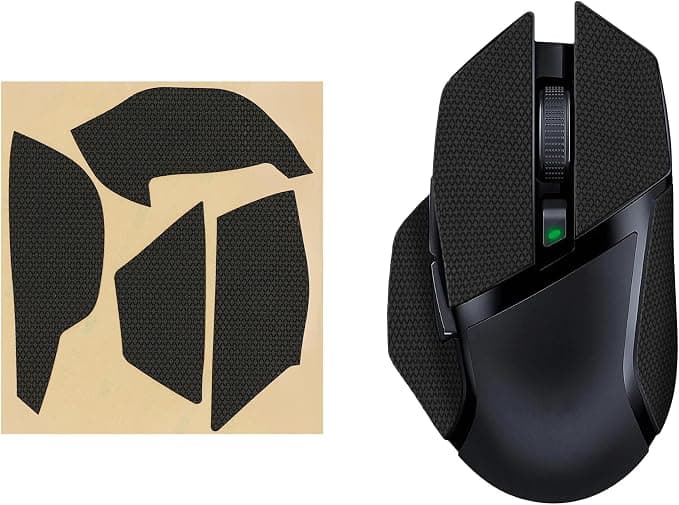 KWMobile Non-Slip Band Compatible with Razer Basilisk X Hyper Speed - PU Leather Gaming Mouse - Black - Image 1