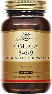 Solgar Solgar Omega 3-6-9 - Cardiovasculaire - Acides Gras - Poisson, Lin, Bourrache - Complément Alimentaire - Flacon de 60 capsules