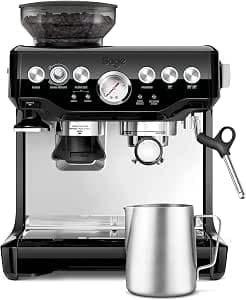 Sage - The Barista Express - Coffee Machine with Manual Milk Frother and Grinder - Automatic Grinding, Custom Foam - Milk Jug with Temperature Control - Black Sesame - Glossy