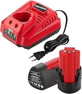 Energup 2X 12V 3,5Ah Batterie et Chargeur pour Milwaukee Batterie 12V 48-11-2411 48-11-2402 48-11-2440
