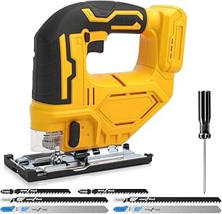 DEWALT Scie sauteuse sans fil pour Dewalt 18 V 20 V, 400 W 2900 tr/min, 3 actions orbitales, angle de coupe biseauté ± 45°, 6 lames à tige en T pour bois, plastique, métal (sans batterie)