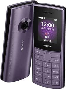 Nokia 110 4G 2023 Dual Sim Mobile Phone, 1.8" Color Screen, Camera, Purple [Italy]