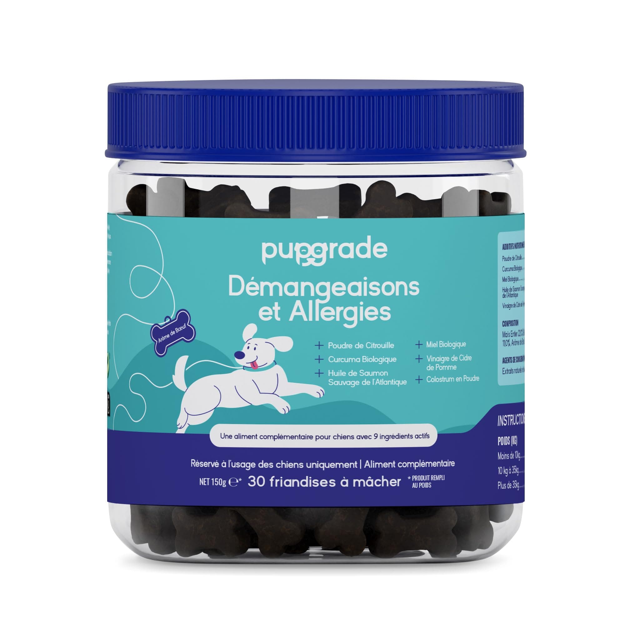 Salmon Oil PupGrade Itching & Allergies for Dogs – Skin Health & Immune Support with Atlantic Salmon Oil – Itching Aid – 30 Soft Treats