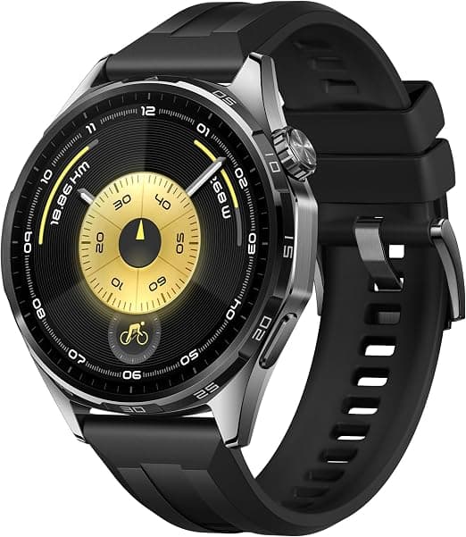 HUAWEI Watch GT 6 GPS 46mm Smartwatches, 1.47 Inch AMOLED Display, Up to 21 Days Battery Life, Professional Cycling, Compatible with iOS and Android, ECG Analysis, Black - Image 1