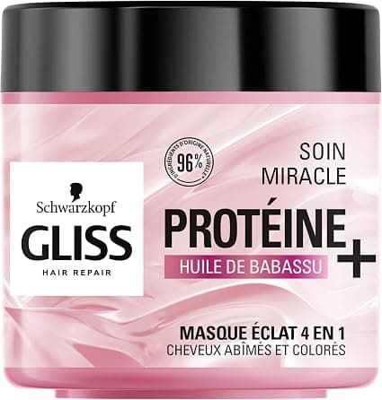 Schwarzkopf Gliss 4-in-1 Miracle Radiance Care Mask - Damaged and Coloured Hair - Hair Care - 96% Natural Ingredients - 400 ml Pot - Image 1
