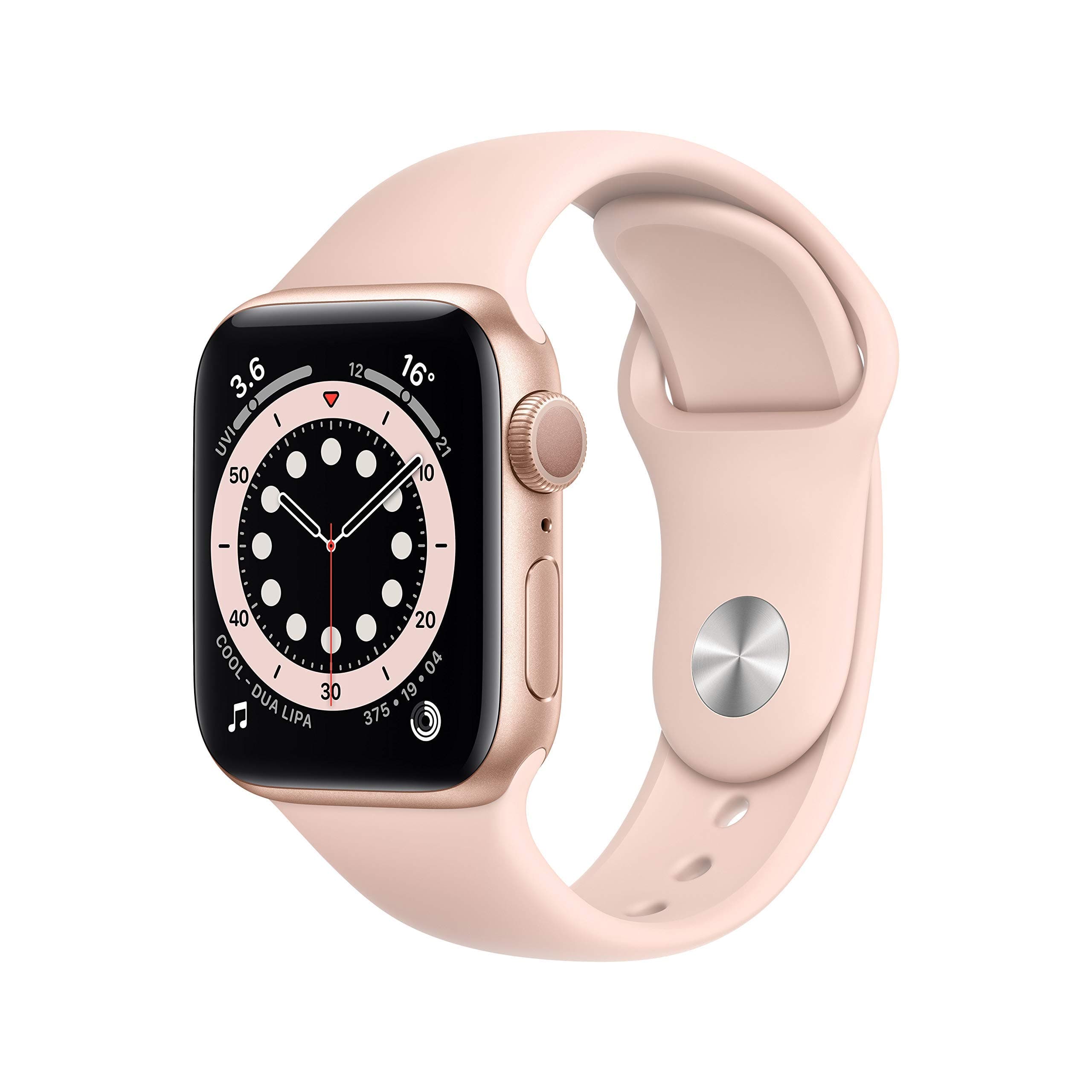 Apple Apple Watch Series 6 (GPS, 40mm) Gold Aluminum Case with Pink Sand Sport Strap (Refurbished)