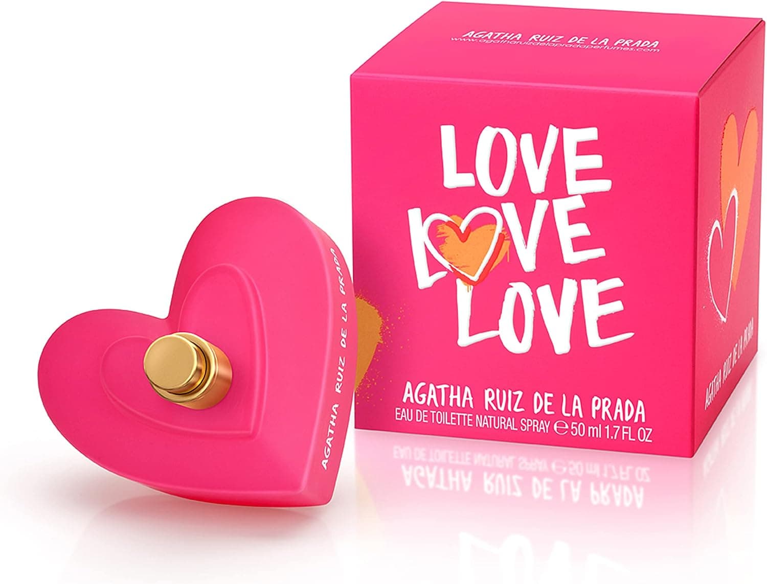 Agatha Ruiz de la Prada Perfumes - Love Love Love, Eau de Toilette pour Femme - Longue Durée - Parfum charmant, ludique et moderne - Notes fruitées, hespéridées et florales - Idéal pour la journée - 50 ml - Image 1