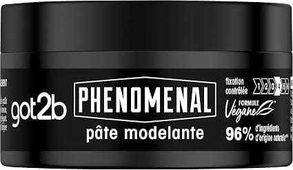 Got2b - PhenoMENal - Modelling Hair Paste - Does Not Stick - Natural Result - Controlled Fixation - Styling Hair - Vegan Formula - 96% Natural Ingredients - Pot 100 ml