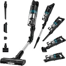 Hoover HF1 Plus Aspirateur Balai sans Fil Puissant Léger Tube Flexible165 W, Brosse Anti-emmêlement, Multi-sols Eclairage LED, Mode Turbo, Brosse Animal, Batterie Amovible, Position Parking HF1PZ10PX