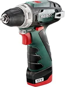Metabo PowerMaxx BS Basic Cordless Drill – 600984500 – 12 V – Compact Screwdriver with Charge Indicator – Includes Battery and Charger          [Energy Class A+]