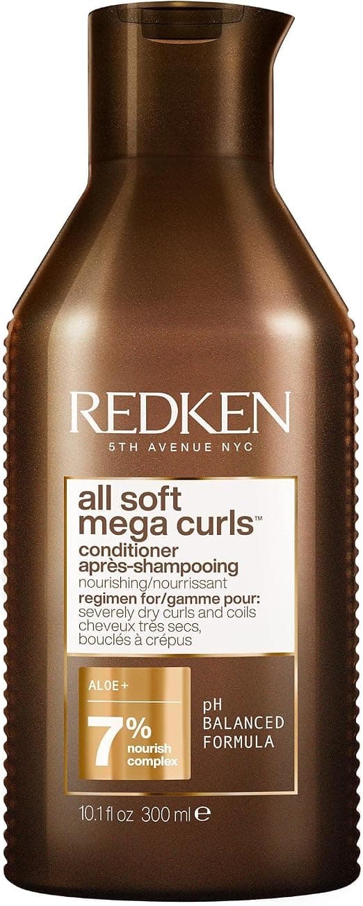 REDKEN - Nourishing & Moisturizing Shampoo - Defines Curls & Reduces Frizz - Vegan & Sulfate Free - Aloe Vera - Very Dry, Curly To Kinky Hair - All Soft Mega Curls - Image 1