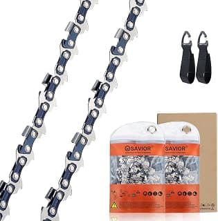 Savior Lot de 2 Chaînes de Tronçonneuse Faible Rebond .325" 72 maillons 1,3 mm 45 cm Compatible avec Husqvarna, Dolmar, Ryobi et Oregon