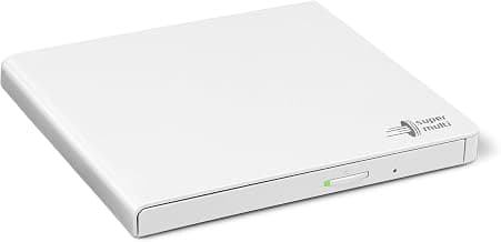 Hitachi-LG GP57EW40 Lecteur DVD/CD Externe USB 2.0 Portable Compact DVD-RW CD ROM Graveur de DVD pour Ordinateur de Bureau Portable Windows et Mac OS avec connectivité TV - Blanc