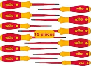 Wiha Set of 12 SoftFinish® slimFix Insulated Electrician Screwdrivers (41003)