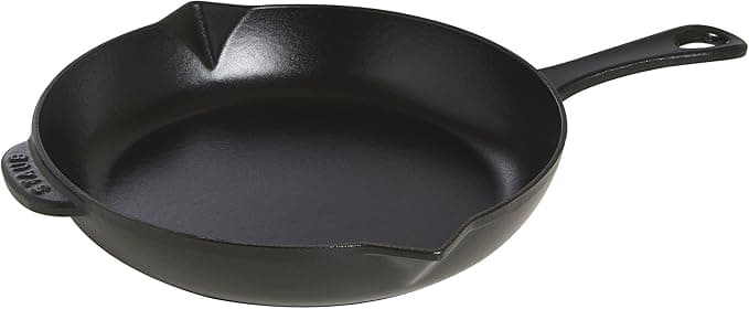 Staub STAUB Cast Iron Frying Pan with Double Spout, Diameter 26 cm, Matt Black