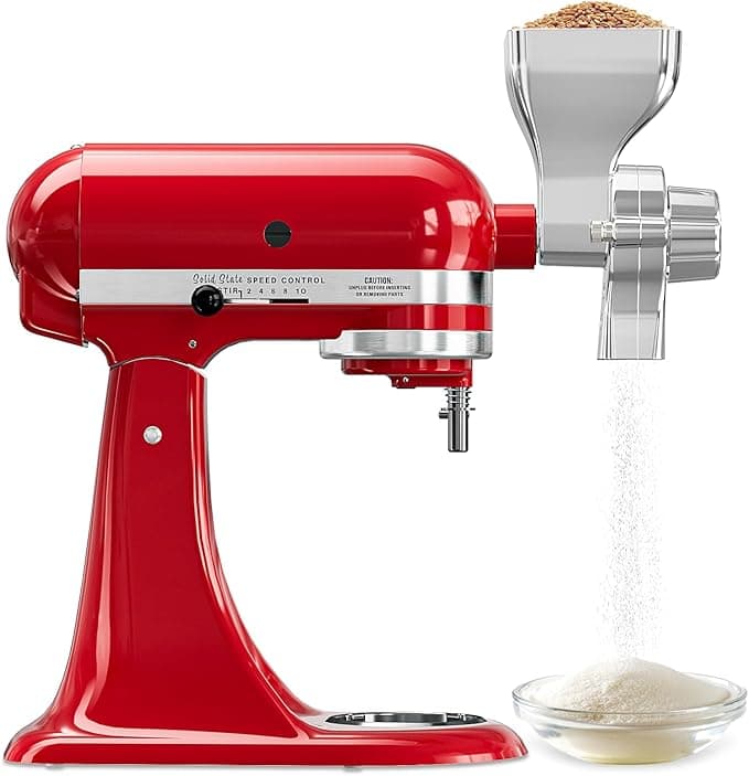 KitchenAid All-Metal Grain Grinder for KitchenAid Blender, 12 Speed Adjustable Flour Grinder for Kitchenaid, Suitable for Wheat Corn Oats Nuts