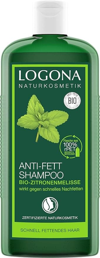 LOGONA Naturkosmetik Anti-Fett Shampoo Bio-Zitronenmelisse, Schenkt Leichtigkeit & Frische, Harmonisiert die Balance auf der Kopfhaut, Mit Bio-Pflanzenextrakten, 250 ml - Image 1