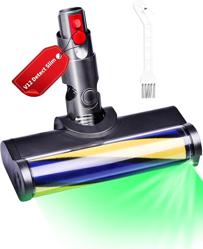 LED Floor Nozzle Brush for Dyson V12 Detect Slim Replacement Parts Brush Replacement Vacuum Cleaner Soft Roller Accessory with Dust Indicator for Hard Floors - Image 1