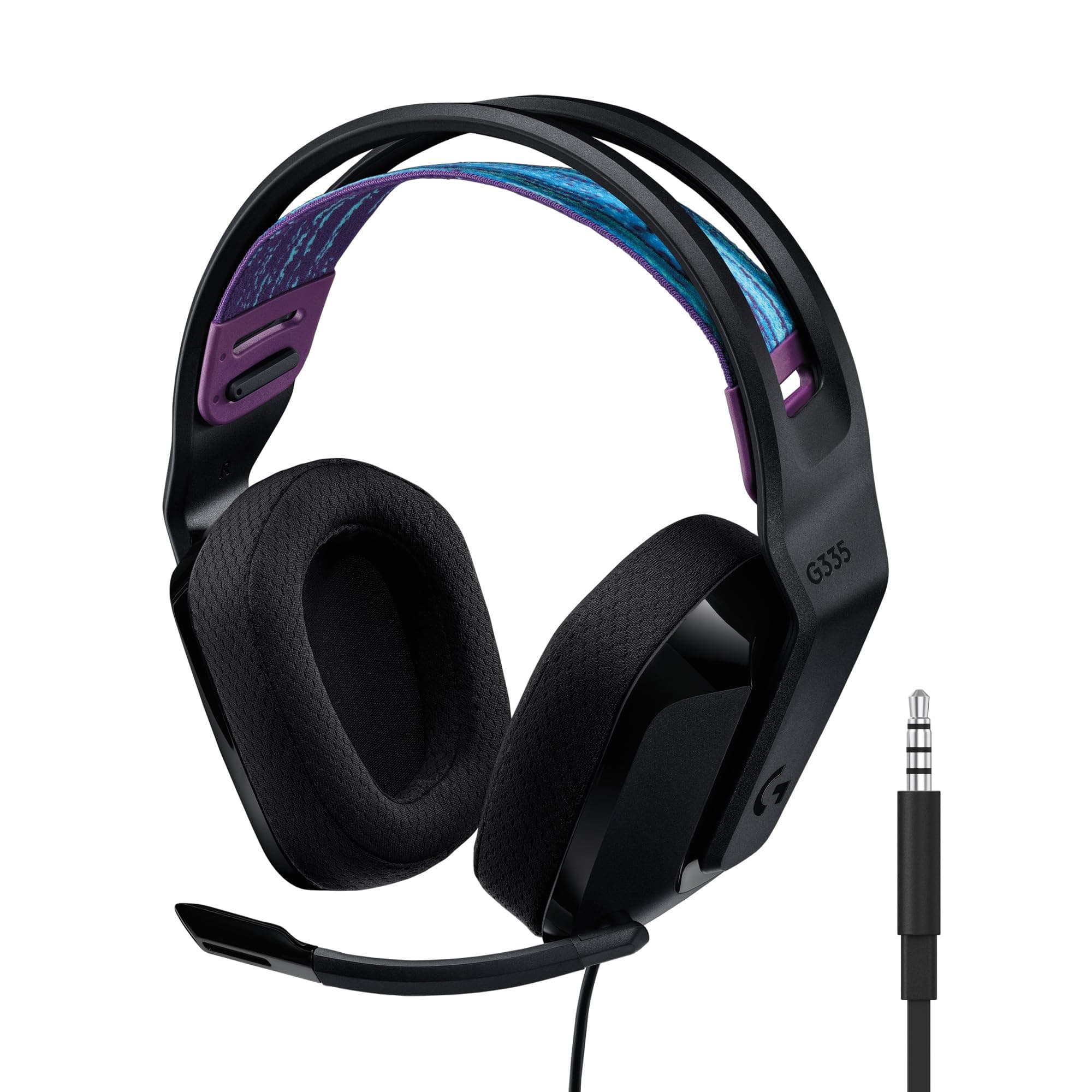 Logitech G G335 Wired Gaming Headset with Microphone, 3.5 mm Audio Jack, Memory Foam Earphones, Lightweight, Compatible with PC, PlayStation, Xbox, Nintendo Switch & Switch 2 – Black
