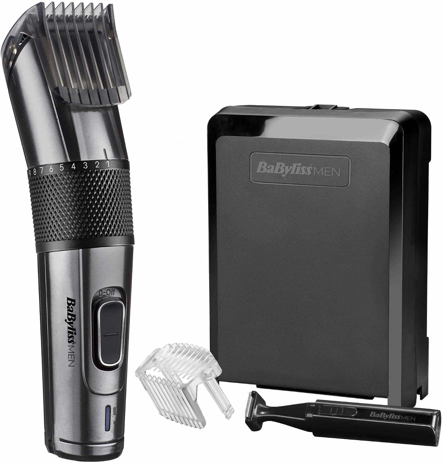 BaBylissMEN Tondeuse Cheveux Carbon Titanium pour cheveux et barbe et mini tondeuse de précision E978E