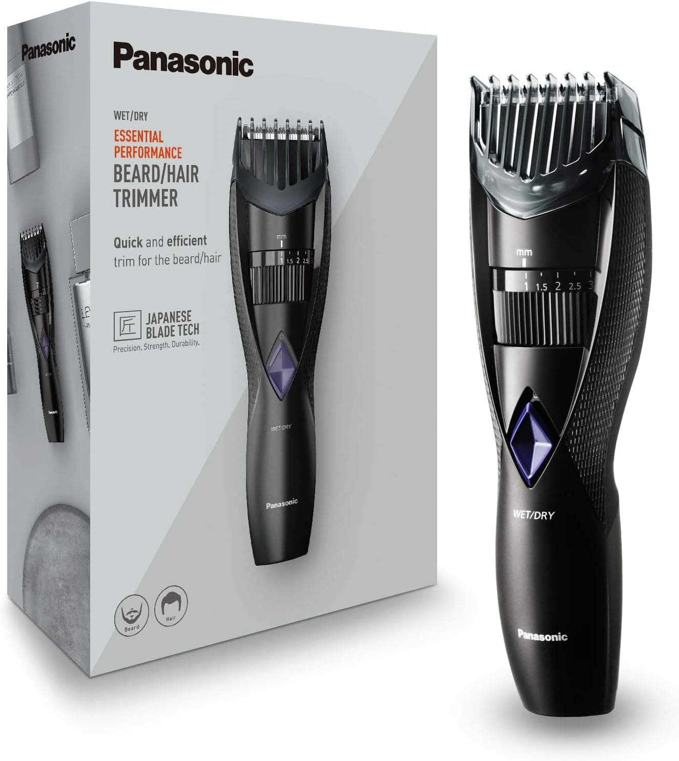 Panasonic - Personalcare ER-GB37-K503 | Tondeuse 2 en 1 - Barbe et cheveux 20 réglages 4 Accessoires 40 min d'autonomie Charge en 8 heures Wet & Dry Noir - Image 1