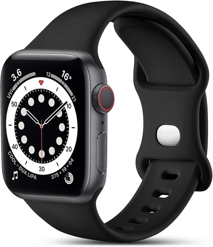 CeMiKa Compatible with Apple Watch Band 38mm 40mm 41mm 42mm 44mm 45mm 46mm 49mm, Silicone Replacement Bands for iWatch SE SE3 Series 11 10 9 8 7 6 5 4 3 2 1 , 1.49 6mm/40mm/41mm-S/M, Black