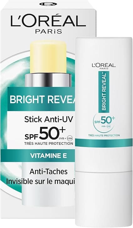 L'Oréal Paris - Anti-UV and anti-stain stick - Very High Protection SPF50+ - Enriched with Vitamin E - Stick size to take anywhere - Bright Reveal - 10 ml - Image 1