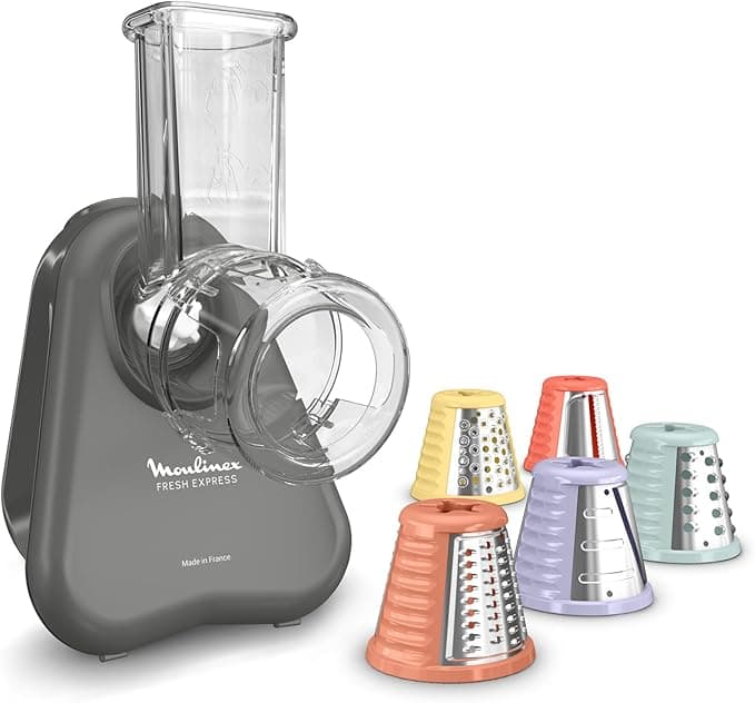 Moulinex Moulinex Fresh Express, Electric Vegetable Cutter, Direct Service, Slice-Slice-Grating-Cutting, Wavy Shape, Grey, DK855HE0