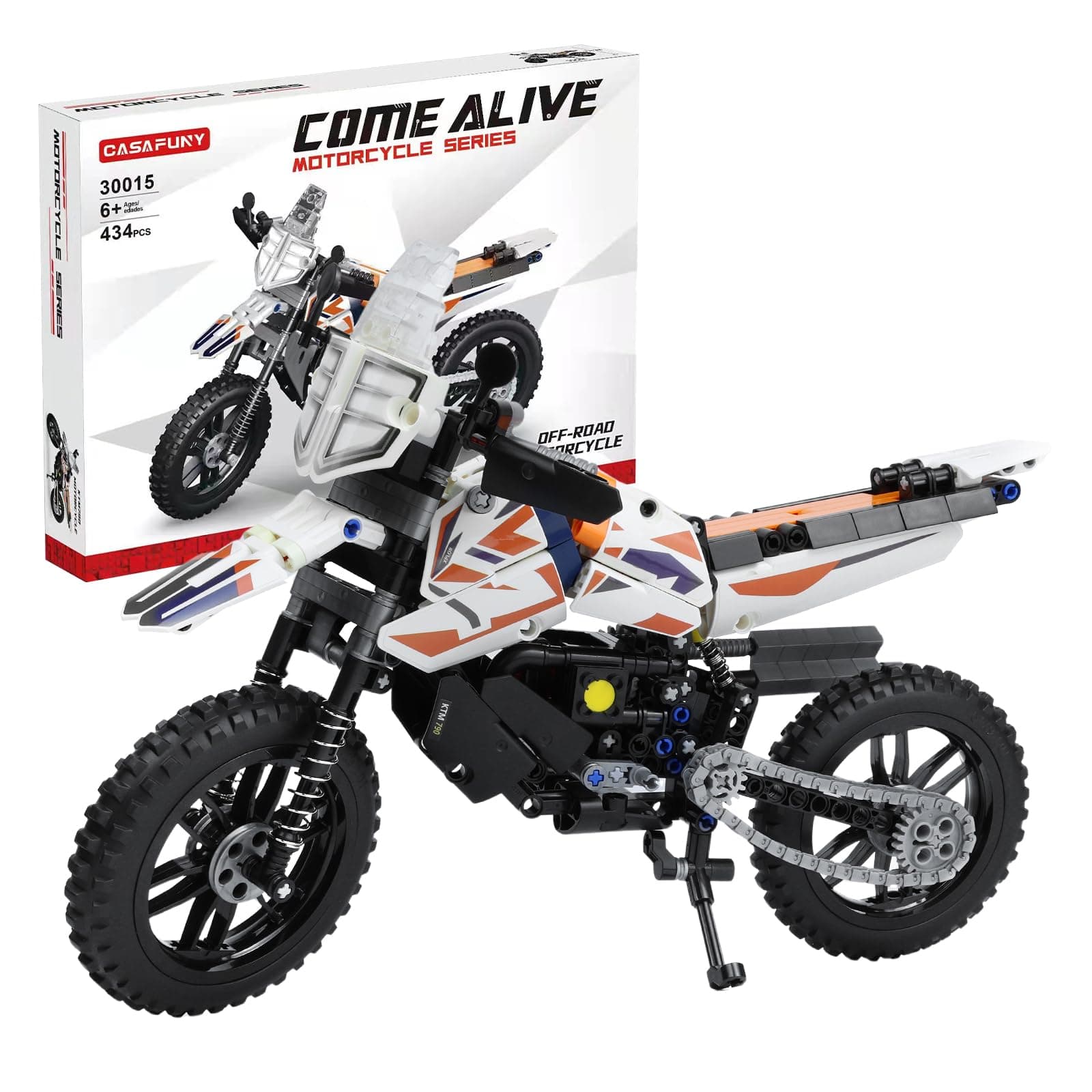 CASAFUNY Technic Motorcycle [434 Pieces] Brick Vehicle Building Games, Compatible with Lego Technic for Adults and Children 6+ Years